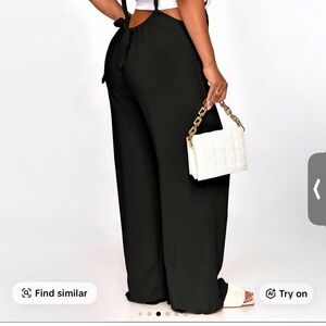 Chic Black Wide Leg Women's Pants